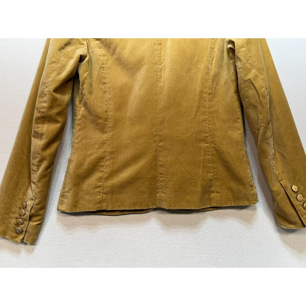 Old Navy Women's Velvet 2 Button Blazer Jacket Long Sleeve Size S Khaki Tan - Picture 11 of 11